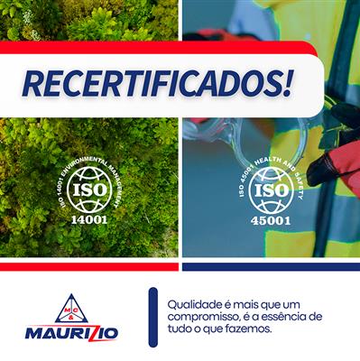 Excellence reaffirmed with ISO 14001 and 45001 recertifications.